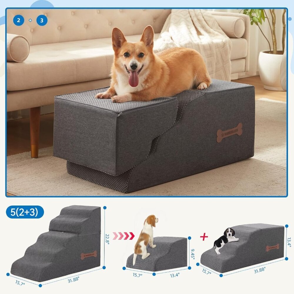 5-Step Spliceable Pet Stairs - Picture 2 of 7
